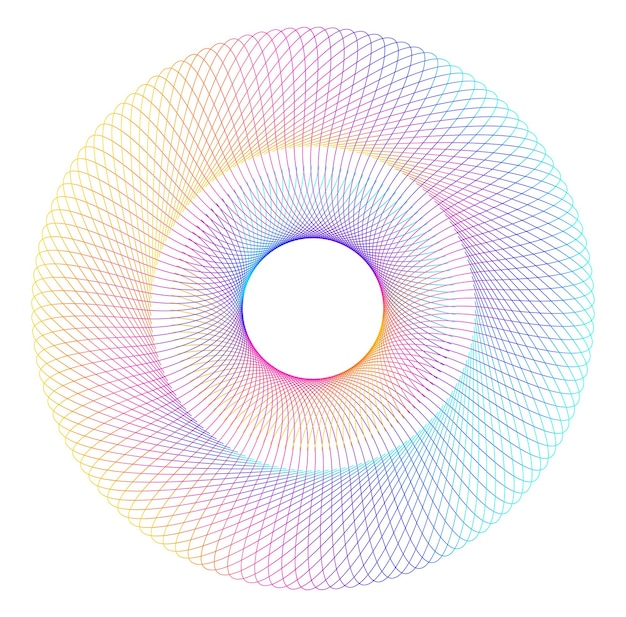 Design elements Wave of many purple lines circle ring Abstract vertical wavy stripes on white background isolated Vector illustration EPS 10 Colourful waves with lines created using Blend Tool