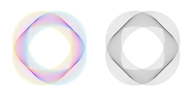Design elements Wave of many purple lines circle ring Abstract vertical wavy stripes on white background isolated Vector illustration EPS 10 Colourful waves with lines created using Blend Tool
