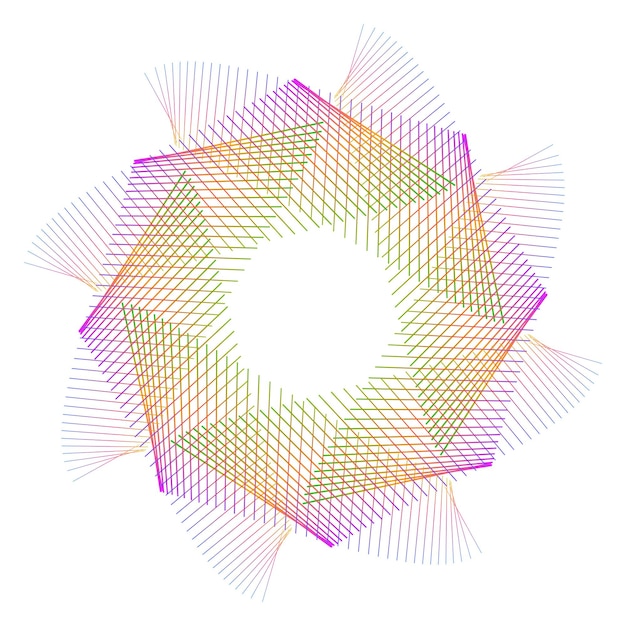 design elements wave of many purple lines circle ring vertical wavy stripes on white background