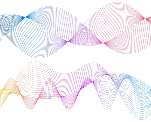 Design elements Wave of many sparkling lines Abstract circle glow wavy shape on a white background isolated Creative line art Vector illustration EPS 10 art deco style for wedding invitation