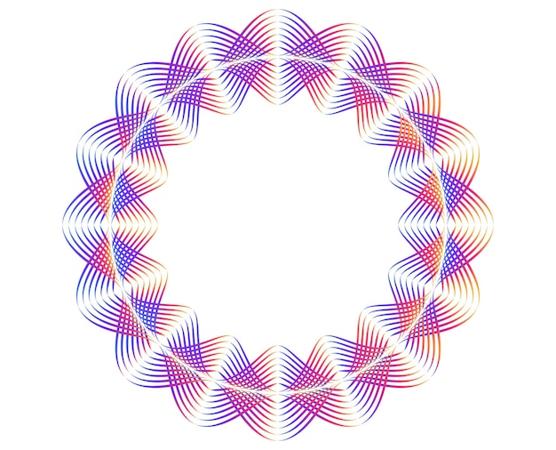 Design elements Wave of many sparkling lines Abstract circle glow wavy shape on a white background isolated Creative line art Vector illustration EPS 10 art deco style for wedding invitation