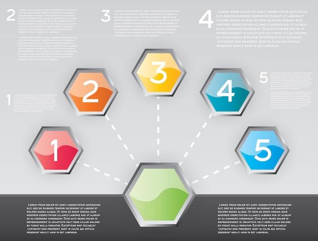 Design Infographic with Five Options. Vector Illustration.