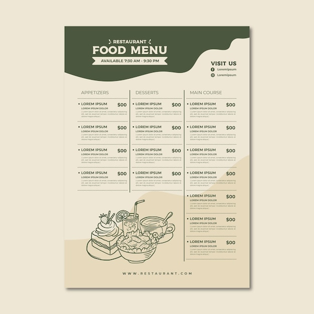 Designvektor for restaurantmeny-mal