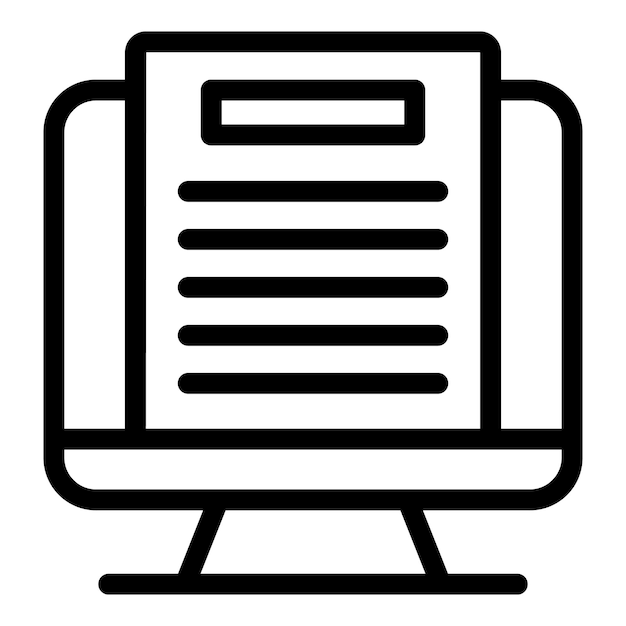 Desktop computer displaying digital document for online reading