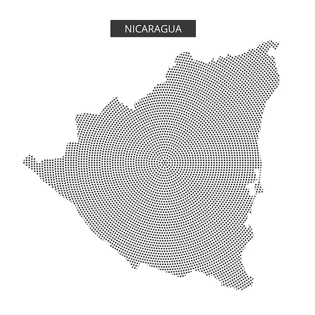 Detailed map representation of Nicaragua with a unique dot pattern design