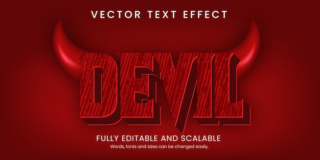 devil text effect 3d style with abstract background editable