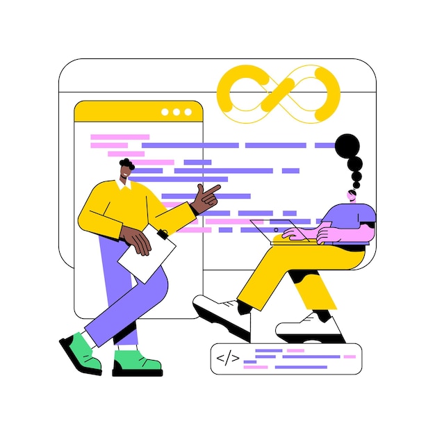 DevSecOps workflow isolated cartoon vector illustrations