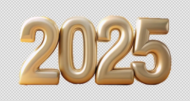 Different colourful helium balloons Happy new year 2025 png design