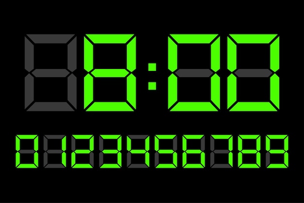 digital clock number set vector illustration eps 10 stock image
