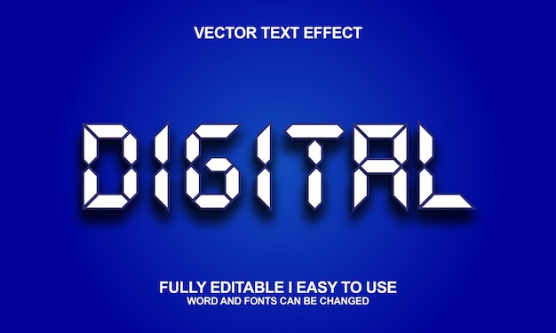 digital editable font vector text effect