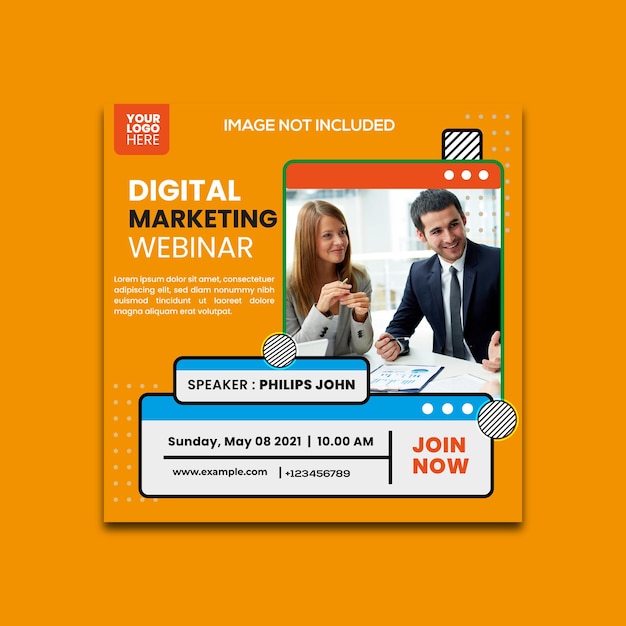 digital marketing agency and corporate social media post template eps vector