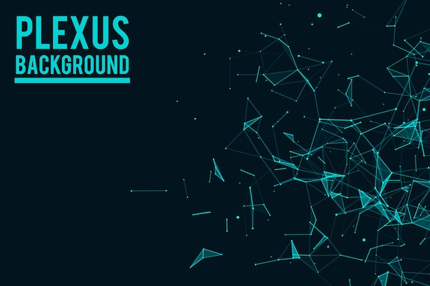 Digital plexus of glowing lines and dots Futuristic digital background for Science and technology