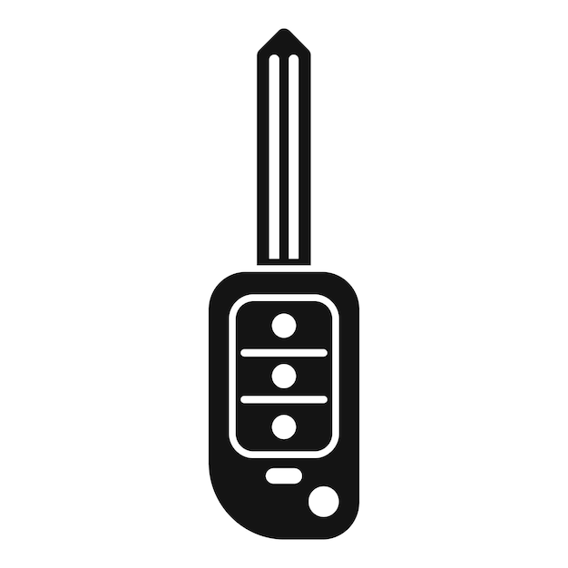 Digital smart key icon simple vector Security control