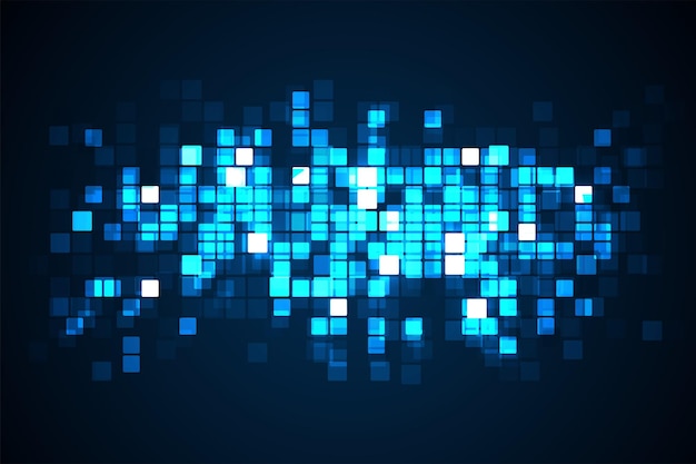 digital technology background digital data square blue pattern pixel background