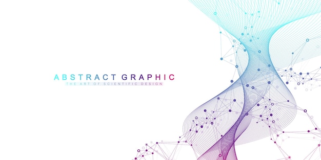 Digits abstract background with connected line and dots