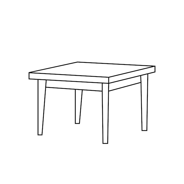 Dining Table Vector Line Icon Simple Thin Line Icon