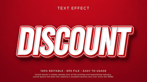 discount 3d editable text effect