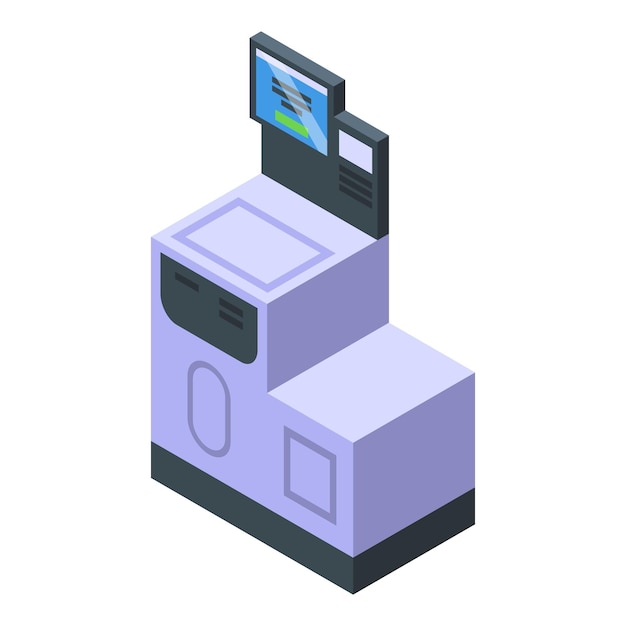 display monitor icon isometric vector self service device