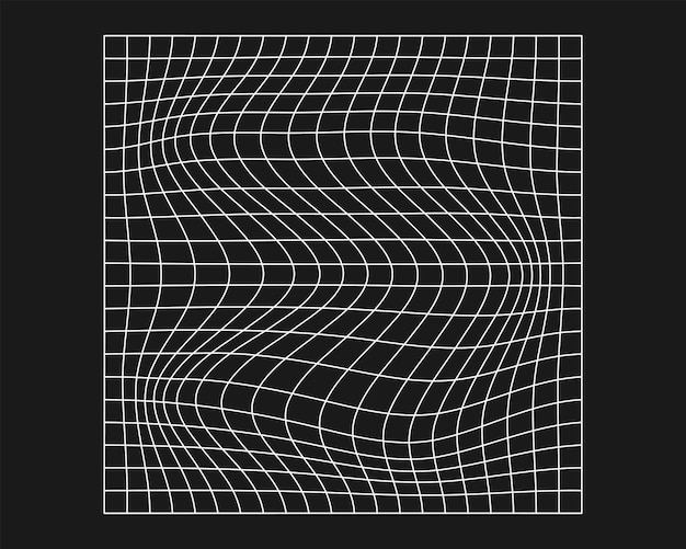 distorted cyber grid cyberpunk geometry element y2k style isolated white mesh