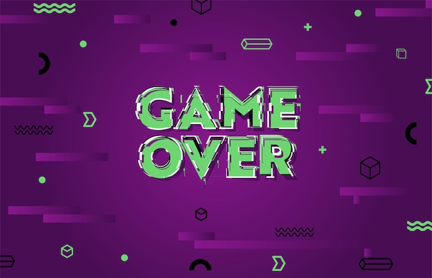 Distortion screen for game over Wallpaper with error message