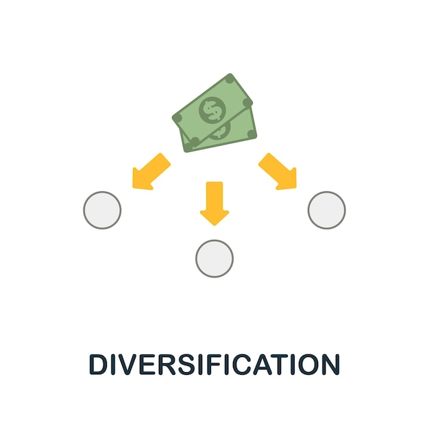 Diversification flat icon Colored sign from stock market collection Creative Diversification icon illustration for web design infographics and more