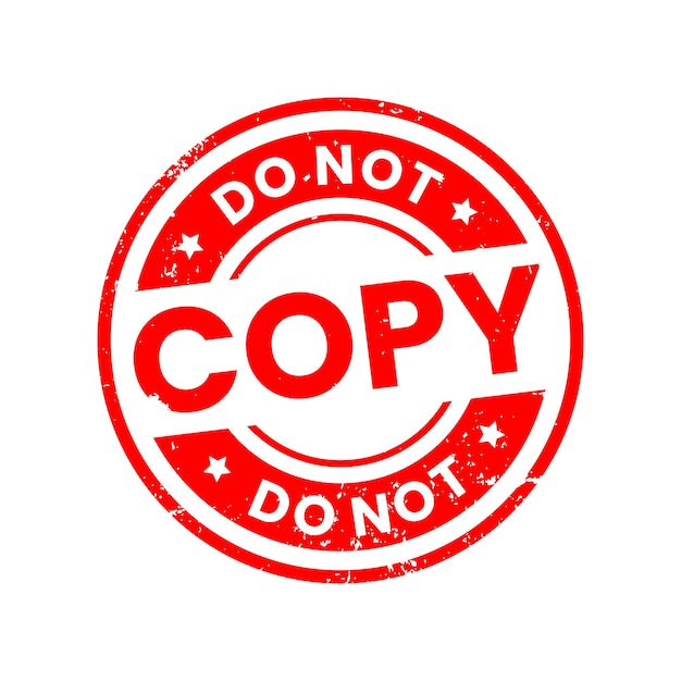 Do not copy circular red grunge stamp frame vector Red circle isolated on white background