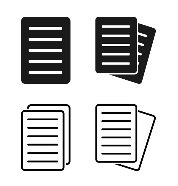 Document Icon Set Flat Illustration Of Document Vector