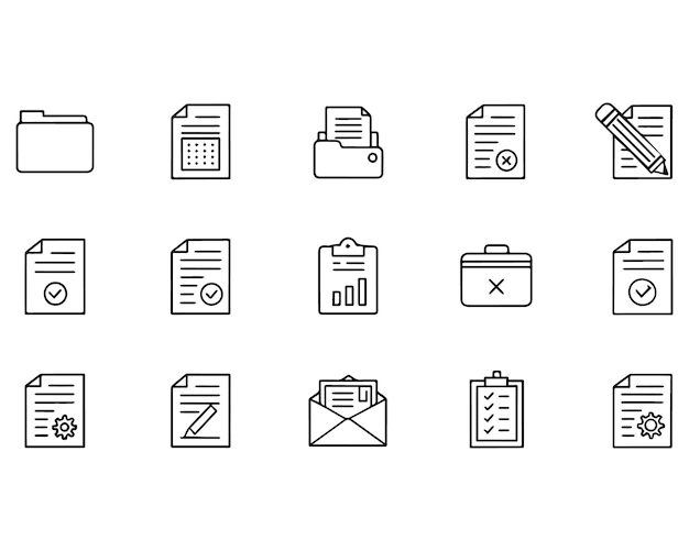 Document Line Icons Editable Stroke Contains such icons as Agreement Certificate Config Data E