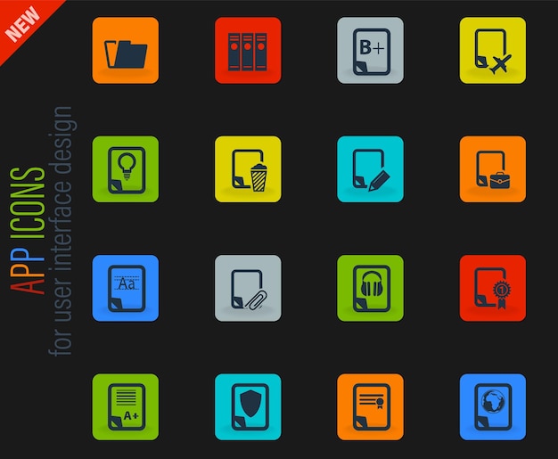 Documents icons set