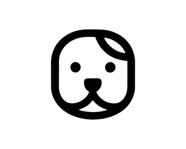 Dog minimal line art logo design vector