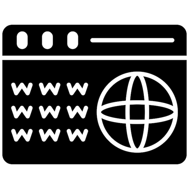 Domain Glyph Solid Black Illustration