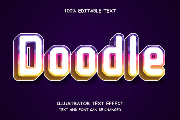 Doodle, redigerbar teksteffekt moderne stil