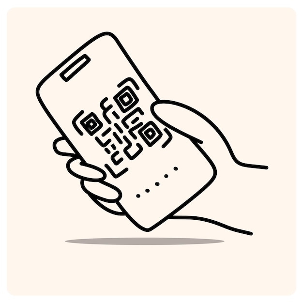 doodle scan qr code illustration doodle style