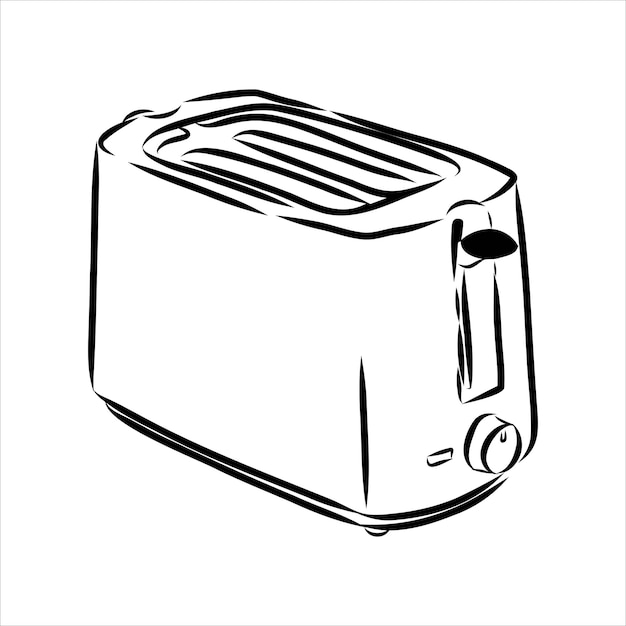 Doodle style breakfast toaster illustration in vector format. toaster vector sketch
