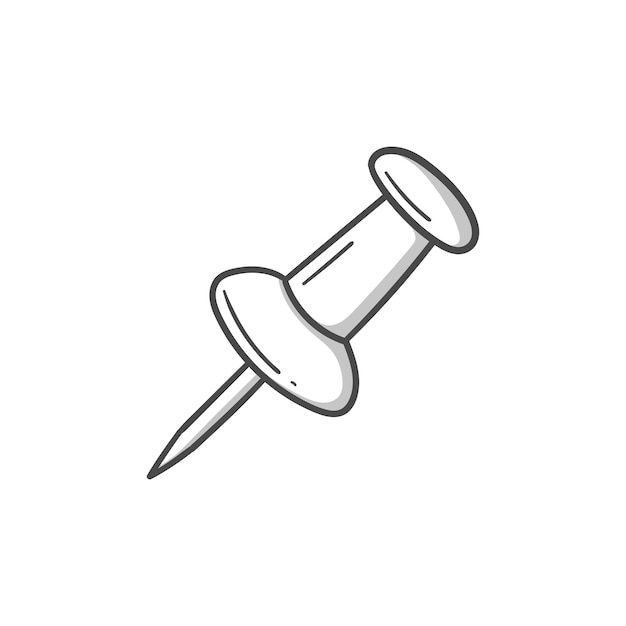 doodles with a stationery pin hand drawn vector illustration navigation button paper fixing needles