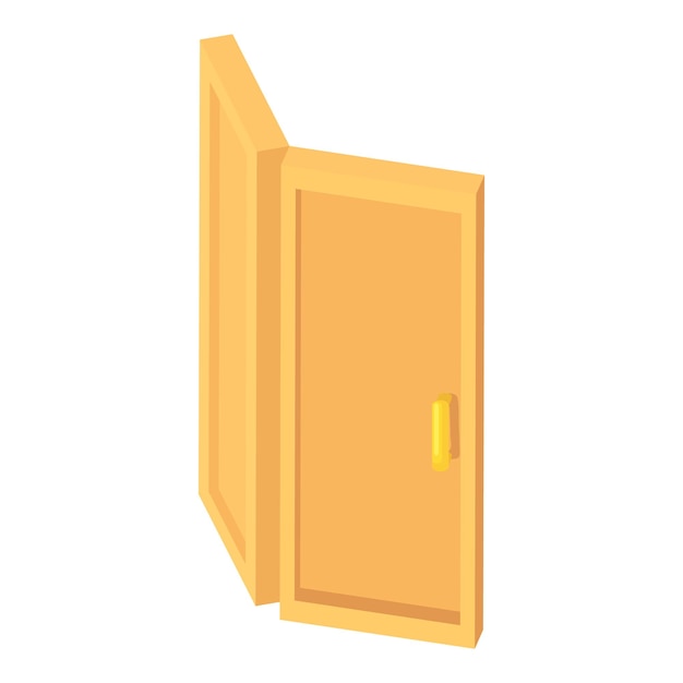 Door icon in cartoon style isolated on white background Interior symbol vector illustration