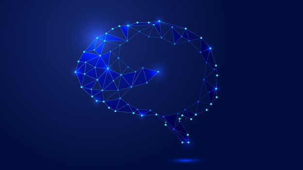 dots and lines link abstract brain concept maps abstract future technology background