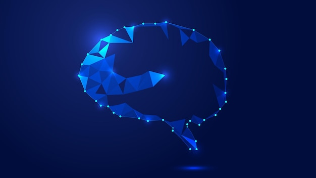 dots and lines link abstract brain concept maps abstract future technology background