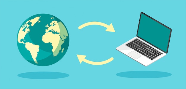 download process. uploading files to internet or computer. file transfer concept.