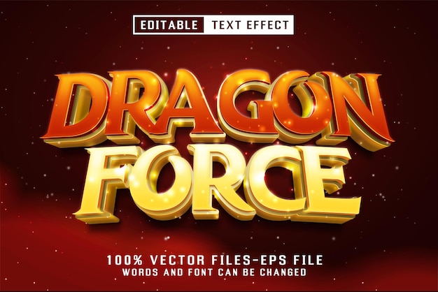 Dragon Force Golden Text Editable Text Effect