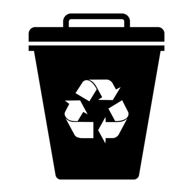 dustbin with recycle symbol trash icon trash icon in line style