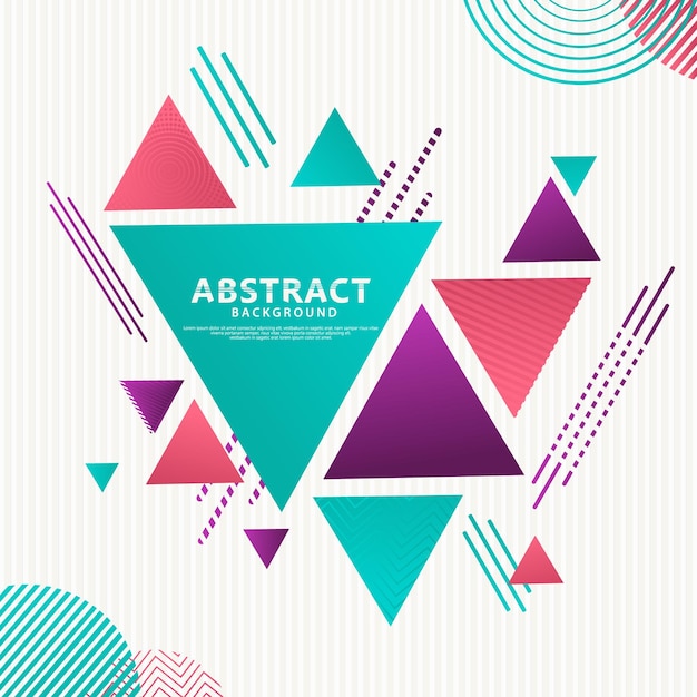 Dynamic and futuristic abstract minimalist colorful triangles with modern pattern background