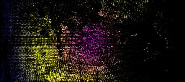 dynamic halftone collage featuring a vibrant neon gradient with grunge details and textured scuffs