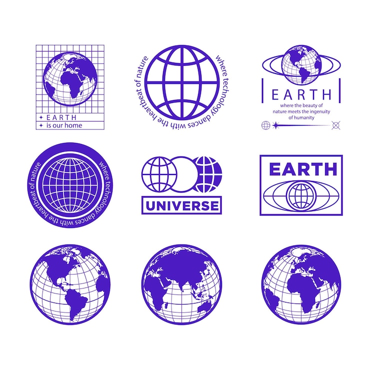 Vektor earth and universe logo set