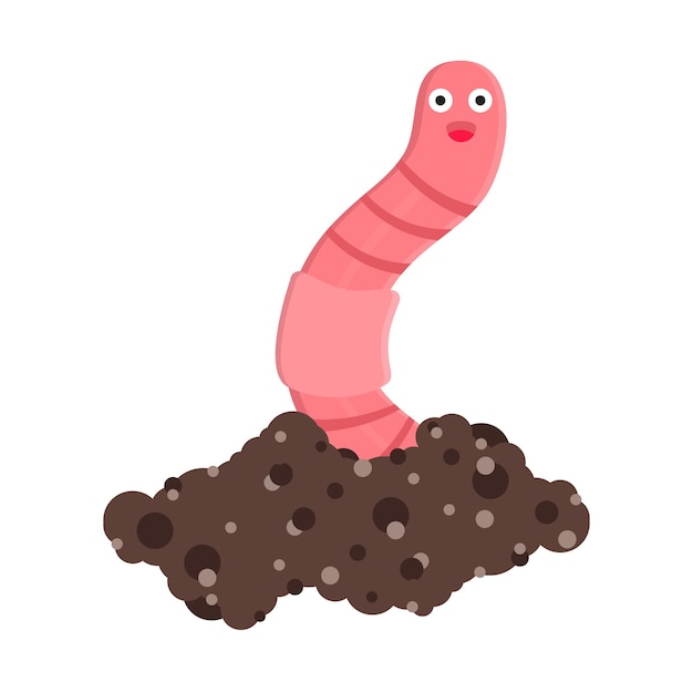 earthworm cartoon character icon sign