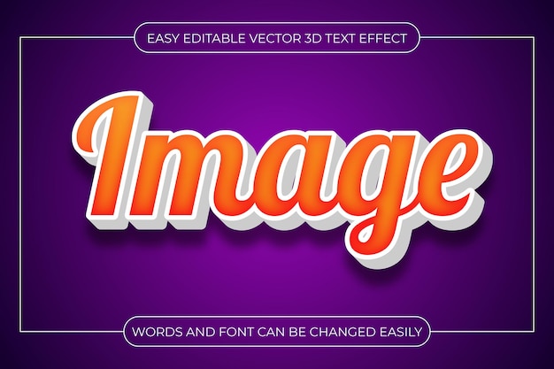 easy editable vector 3d text effect