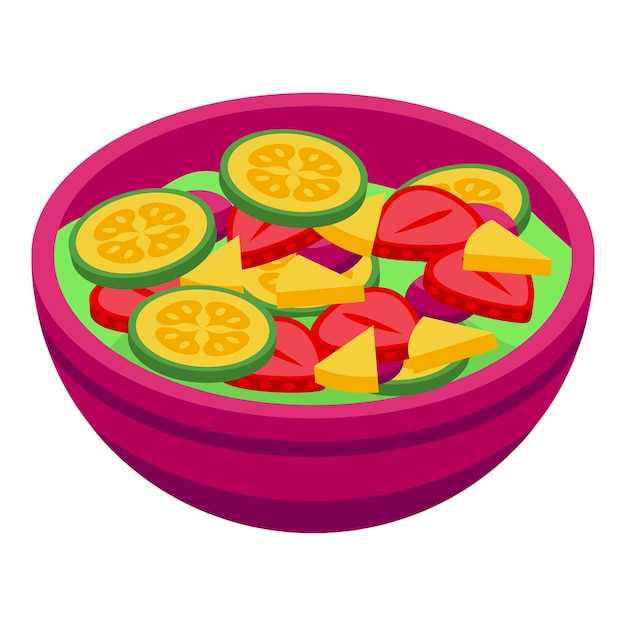 eco fruit salad icon isometric of eco fruit salad vector icon for web design isolated on white background