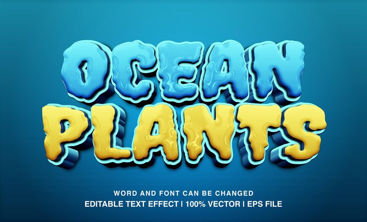 Vektor editable 3d bold ocean plants