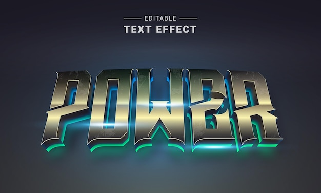 Editable 3D Silver Chrome Metallic Text Effect