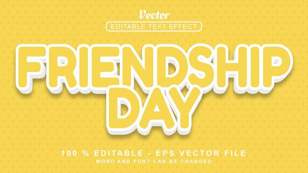 Editable 3d text effect Mocha Friendship Day Simple style isolated on Mocha backgorund